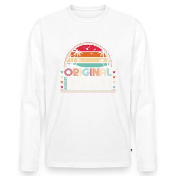 55e anniversaire Original août 1969 Né en 1969 - T-shirt manches longues Premium bio Homme - blanc - Devant - Nico (187cm)