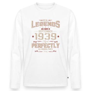 85th Birthday Original September 1939 Volume 39 - Men's Premium Organic Long Sleeve Shirt - white - Front - Nico (187cm)