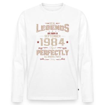 40th Birthday Original September 1984 Volume 84 - Men's Premium Organic Long Sleeve Shirt - white - Front - Nico (187cm)