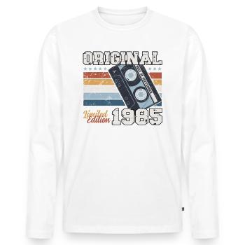 40th Birthday Vintage September 1985 Cassette 85 - Men's Premium Organic Long Sleeve Shirt - white - Front - Nico (187cm)