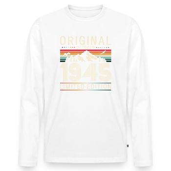 80e anniversaire Légende Octobre 1945 Volume 45 - T-shirt manches longues Premium bio Homme - blanc - Devant - Nico (187cm)