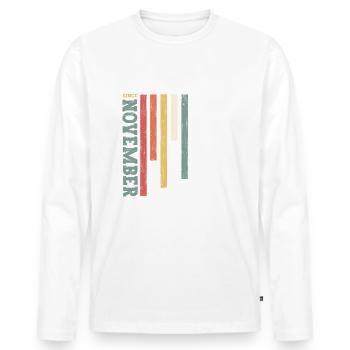 77th Birthday Original November 1947 Volume 47 - Men's Premium Organic Long Sleeve Shirt - white - Front - Nico (187cm)