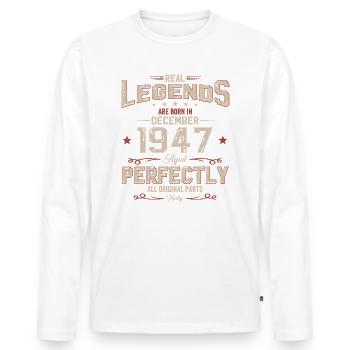 77th Birthday Original December 1947 Volume 47 - Men's Premium Organic Long Sleeve Shirt - white - Front - Nico (187cm)