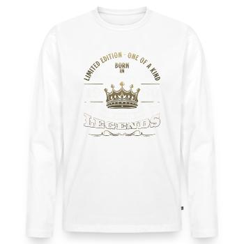 65th Birthday Gift Husband Original February 1960 - Men's Premium Organic Long Sleeve Shirt - white - Front - Nico (187cm)