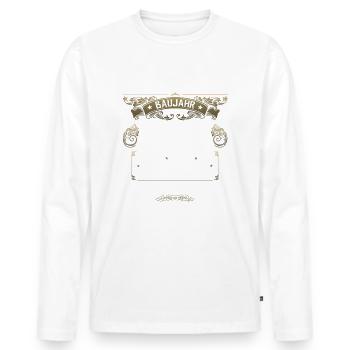 44. Geburtstag Oldtimer Jahrgang 1981 - Männer Premium Bio Langarmshirt - Weiß - Vorne - Nico (187cm)