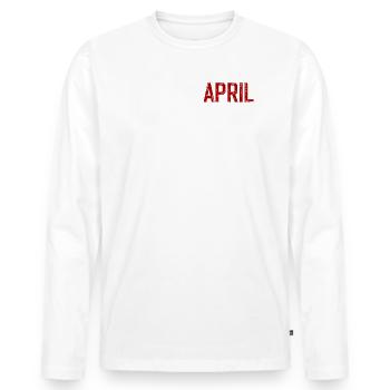 35ème anniversaire cadeau mari Original avril 1990 - T-shirt manches longues Premium bio Homme - blanc - Devant - Nico (187cm)