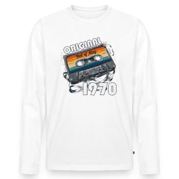 55ème Anniversaire Original Mai Millésime 1970 - T-shirt manches longues Premium bio Homme - blanc - Devant - Nico (187cm)