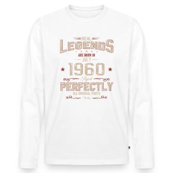 65ème Anniversaire Original Juillet Millésime 1960 - T-shirt manches longues Premium bio Homme - blanc - Devant - Nico (187cm)