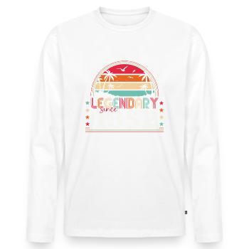 Légendaire cadeau du 70e anniversaire de septembre 1952 - T-shirt manches longues Premium bio Homme - blanc - Devant - Nico (187cm)