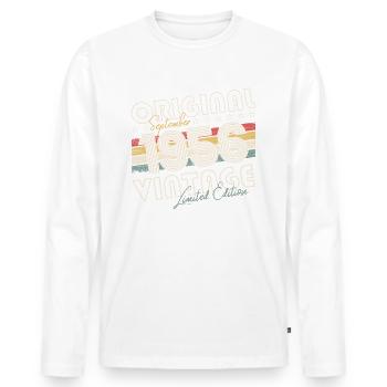 Septembre Né 1956 Cadeau du 66e anniversaire - T-shirt manches longues Premium bio Homme - blanc - Devant - Nico (187cm)