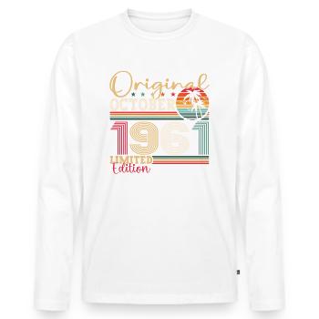 Original October 1961 61st Birthday Gift Cool - Men's Premium Organic Long Sleeve Shirt - white - Front - Nico (187cm)