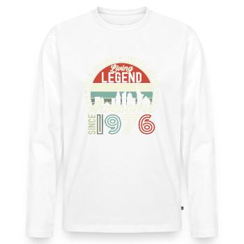 Né en 1976 46ème anniversaire Cadeau New York - T-shirt manches longues Premium bio Homme - blanc - Devant - Nico (187cm)