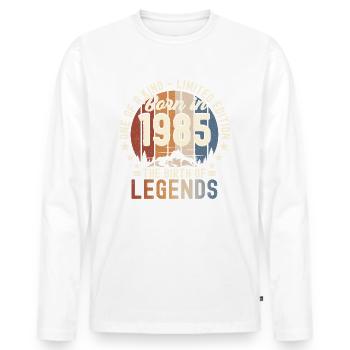 Legendär seit 1985 37. Geburtstag Geschenk Awesome - Männer Premium Bio Langarmshirt - Weiß - Vorne - Nico (187cm)