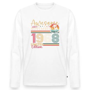 Original November 1968 54th birthday gift - Men's Premium Organic Long Sleeve Shirt - white - Front - Nico (187cm)