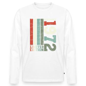 November born 1972 50th birthday present - Men's Premium Organic Long Sleeve Shirt - white - Front - Nico (187cm)