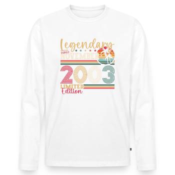 Legend November 2003 19th Birthday Gift Fun - Men's Premium Organic Long Sleeve Shirt - white - Front - Nico (187cm)