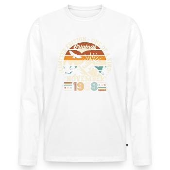 Original November 1968 54th birthday gift - Men's Premium Organic Long Sleeve Shirt - white - Front - Nico (187cm)