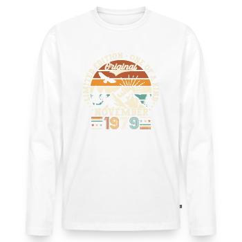 Original novembre 1979 Cadeau du 43e anniversaire - T-shirt manches longues Premium bio Homme - blanc - Devant - Nico (187cm)
