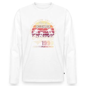 Original December 1998 24th Birthday Gift - Men's Premium Organic Long Sleeve Shirt - white - Front - Nico (187cm)