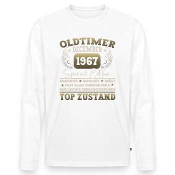 Oldtimer Dezember 1967 - 55. Geburtstag Geschenk - Männer Premium Bio Langarmshirt - Weiß - Vorne - Nico (187cm)