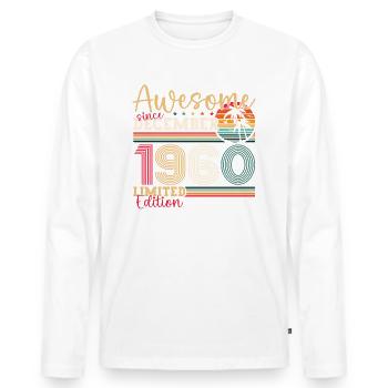 Né en décembre 1960 cadeau de 62e anniversaire - T-shirt manches longues Premium bio Homme - blanc - Devant - Nico (187cm)