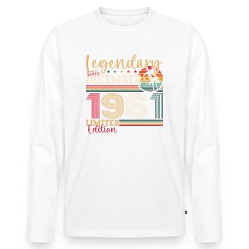 Born December 1961 61st birthday gift - Men's Premium Organic Long Sleeve Shirt - white - Front - Nico (187cm)