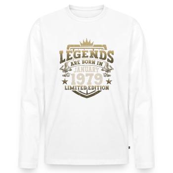 Born 1979 January 44th birthday Gift man - Men's Premium Organic Long Sleeve Shirt - white - Front - Nico (187cm)
