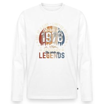 Né en 1978 janvier 45e anniversaire cadeau homme - T-shirt manches longues Premium bio Homme - blanc - Devant - Nico (187cm)