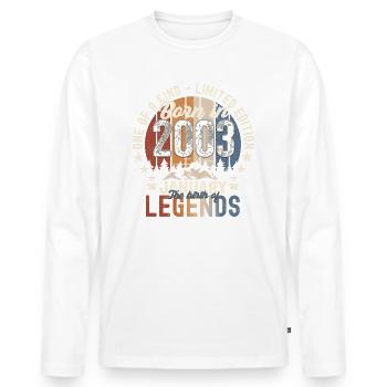 Année 2003 Janvier 20e anniversaire cadeau homme - T-shirt manches longues Premium bio Homme - blanc - Devant - Nico (187cm)
