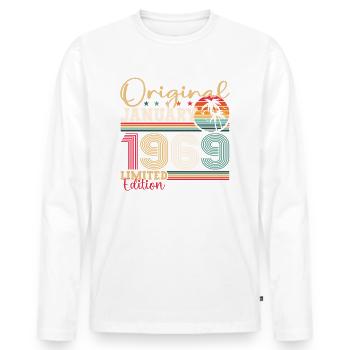 Né en 1969 Janvier 54e anniversaire Homme cadeau - T-shirt manches longues Premium bio Homme - blanc - Devant - Nico (187cm)