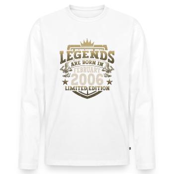 February 2006 17th birthday gift man - Men's Premium Organic Long Sleeve Shirt - white - Front - Nico (187cm)