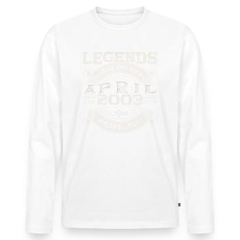 20. Geburtstag Mann April Jahrgang 2003 Oldtimer - Männer Premium Bio Langarmshirt - Weiß - Vorne - Nico (187cm)
