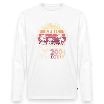 22nd birthday man Best of April born 2001 - Men's Premium Organic Long Sleeve Shirt - white - Front - Nico (187cm)