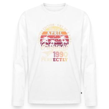 33rd birthday man Best of April born 1990 - Men's Premium Organic Long Sleeve Shirt - white - Front - Nico (187cm)