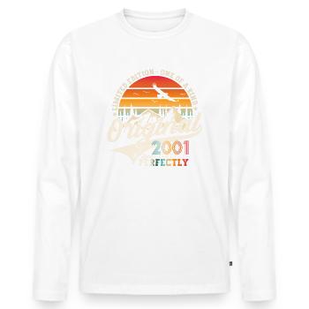22. Geburtstag Mann Original April Jahrgang 2001 - Männer Premium Bio Langarmshirt - Weiß - Vorne - Nico (187cm)
