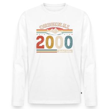 24ème Anniversaire Année 2000 Cru 2000 Original - T-shirt manches longues Premium bio Homme - blanc - Devant - Nico (187cm)