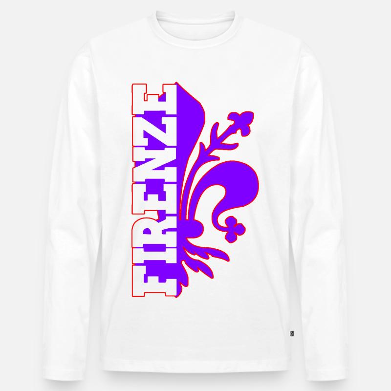 Firenze - Maglia a manica lunga ecologica premium da uomo - bianco
