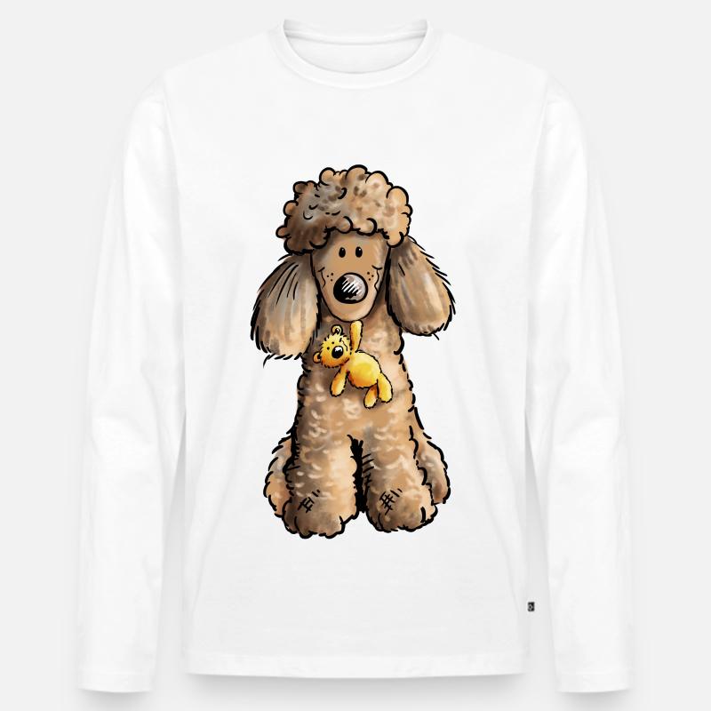Pudel mit Teddy - Männer Premium Bio Langarmshirt - Weiß