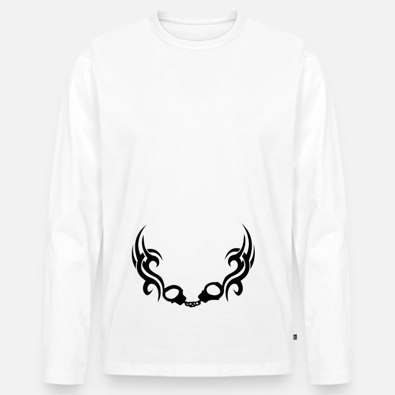Handschellentrible - Männer Premium Bio Langarmshirt - Weiß