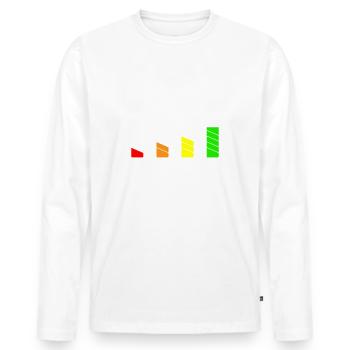 STAY CHARGED - E-Auto Elektroauto Emobilität - Männer Premium Bio Langarmshirt - Weiß - Vorne - Nico (187cm)