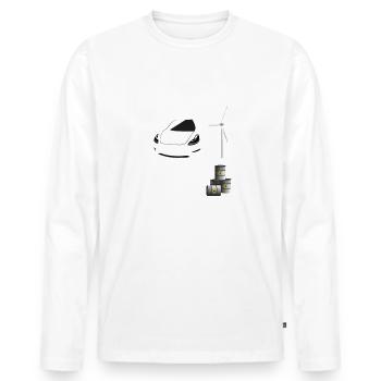 Besser Strom vom Deich Als Öl vom Scheich - - Männer Premium Bio Langarmshirt - Weiß - Vorne - Nico (187cm)