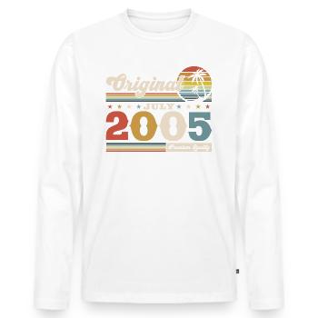 19th Birthday Original July 2005 Vintage 2005 - Men's Premium Organic Long Sleeve Shirt - white - Front - Nico (187cm)