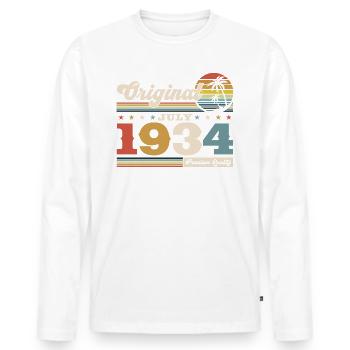 90th Birthday Original July 1934 Born 1934 - Men's Premium Organic Long Sleeve Shirt - white - Front - Nico (187cm)