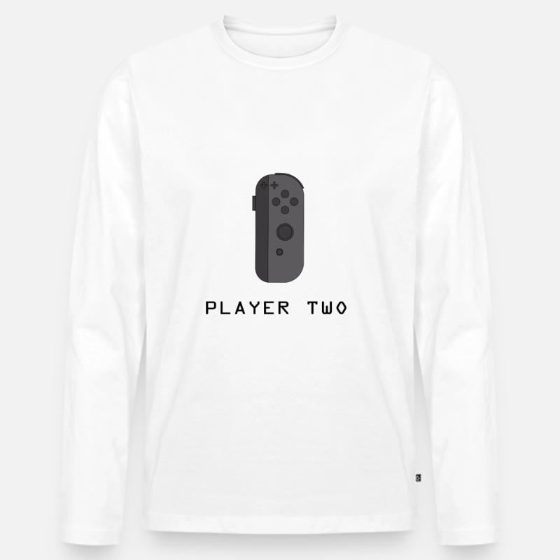 ¿Bereit Spieler zwei? - Männer Premium Bio Langarmshirt - Weiß