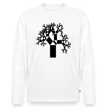 Pythagoras tree - fractal - Men's Premium Organic Long Sleeve Shirt - white - Front - Nico (187cm)