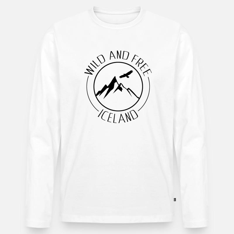 iceland - Männer Premium Bio Langarmshirt - Weiß