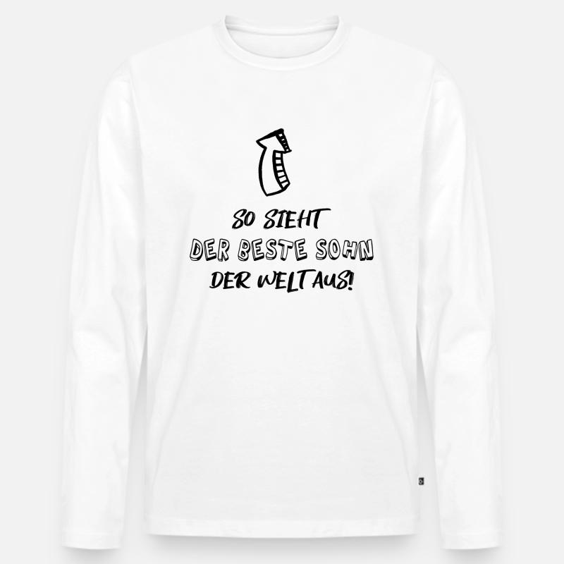 sohn - Männer Premium Bio Langarmshirt - Weiß