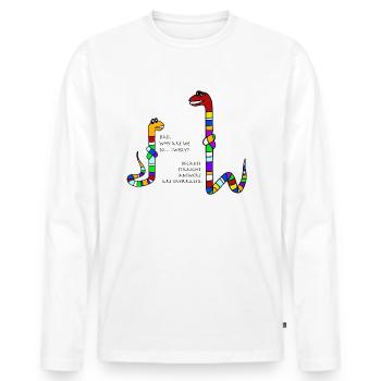 Serpents tordus - T-shirt manches longues Premium bio Homme - blanc - Devant - Nico (187cm)