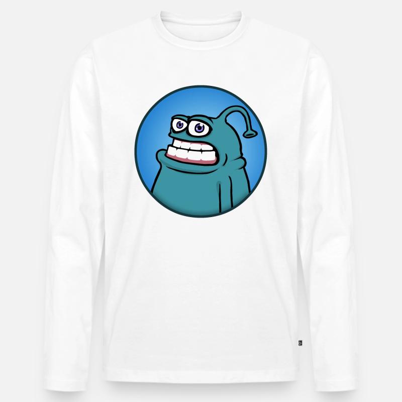 Mampfredo - Männer Premium Bio Langarmshirt - Weiß