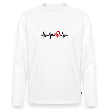 Love heartbeat EKG - Men's Premium Organic Long Sleeve Shirt - white - Front - Nico (187cm)